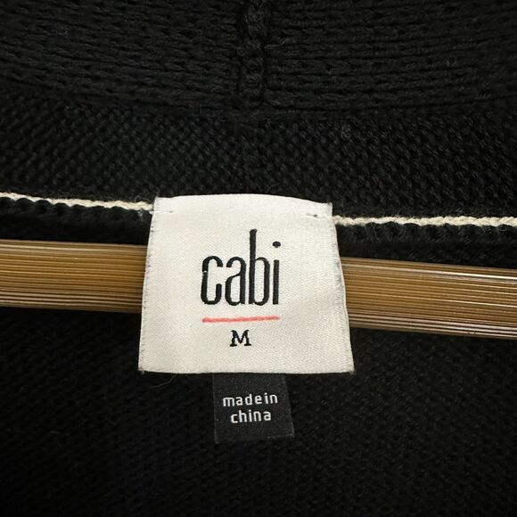 CABI Comfort Cardigan Sweater Black V-Neck Cotton Blend Cozy Minimalist - Picture 10 of 13